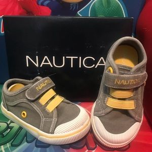 Grey distressed baby Nautica sneakers